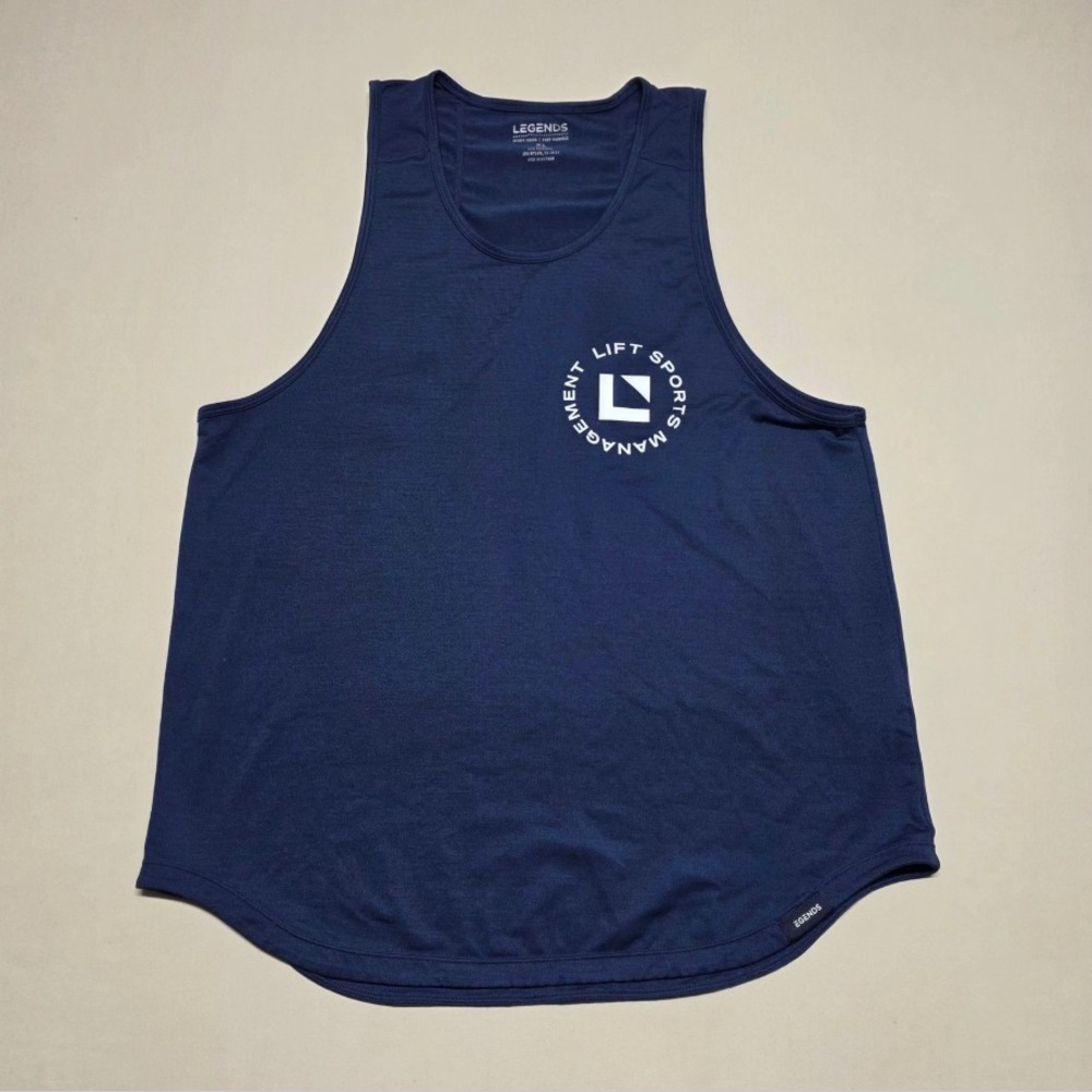 Legends Men XL Navy Athletic Fit Tank Sports Pullover Performance Training Tee